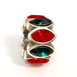 Brighton Navette Spacer Red Green Bead, J95132 New